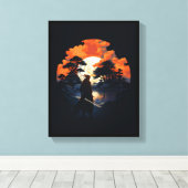 Samurai Katana Japan Ninja Warrior Canvas Afdrukke (Insitu (Houten vloer))