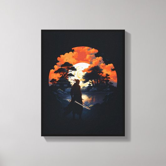 Samurai Katana Japan Ninja Warrior Canvas Afdrukke (Voorkant)