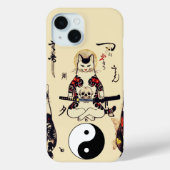 SAMURAI-KATTEN IN SKULL, SKELETON, BUTTERFLY-TATTO Case-Mate iPhone CASE (Achterkant)