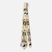 SAMURAI-KATTEN IN SKULL, SKELETON, BUTTERFLY-TATTO STROPDAS (Voorkant)