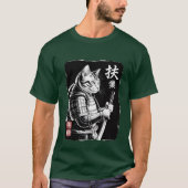 Samurai kattenkrijger met katana zwaard - Japans T-shirt (Voorkant)