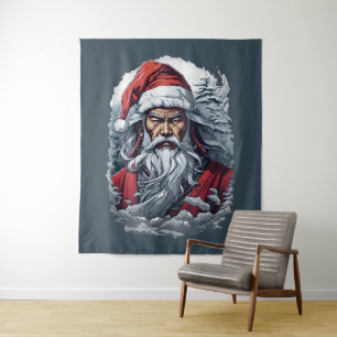 Samurai Kerstman Krijger Kerst Kunst Cadeau Wandkleed