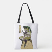 Samurai Kikker: Bewaker van de Lotus Tote Bag (Achterkant)