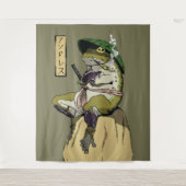 Samurai Kikker: Bewaker van de Lotus Wandkleed (Voorkant)