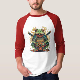 Samurai kikker krijger Basic 3/4 mouw raglan shirt