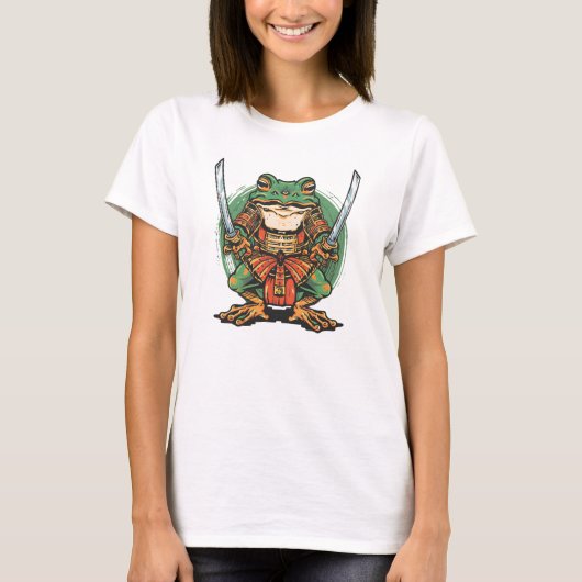 Samurai kikker krijger Basic 3/4 Mouwen Raglan T-S T-shirt (Voorkant)