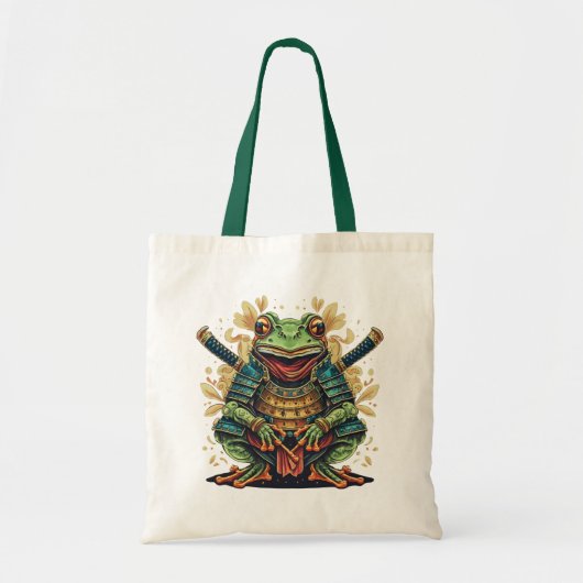 Samurai kikker krijger Budget Tote Bag (Voorkant)