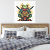 Samurai kikker krijger canvas print met spanframe (Insitu (Slaapkamer))