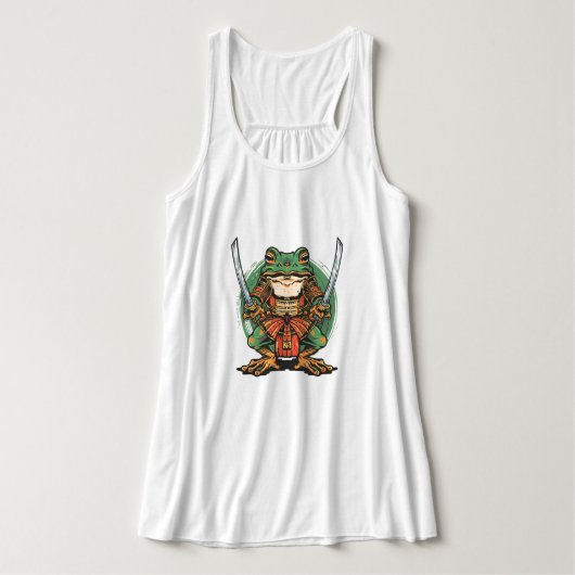 Samurai kikker krijger Flowy Racerback Tank Top (Design voorkant)