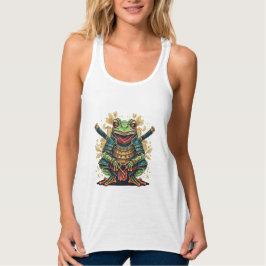 Samurai kikker krijger Flowy Racerback Tank Top
