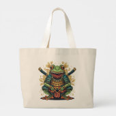 Samurai kikker krijger Jumbo Tote Grote Tote Bag (Achterkant)