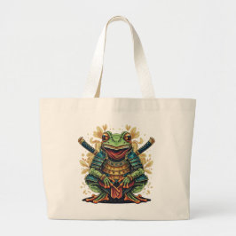 Samurai kikker krijger Jumbo Tote Grote Tote Bag