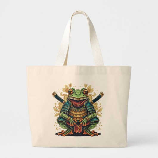Samurai kikker krijger Jumbo Tote Grote Tote Bag (Voorkant)