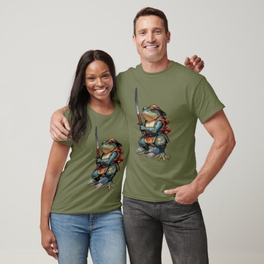 Samurai Kikker Krijger met Katana T-shirt (Unisex)