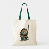 Samurai Kikker Krijger met Katana Tote Bag (Achterkant)