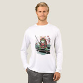 Samurai kikker krijger skateboard shirt met lange (Voorkant)