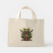 Samurai kikker krijger Tiny Tote Mini Tote Bag (Achterkant)