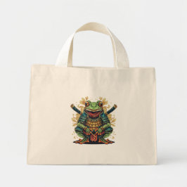 Samurai kikker krijger Tiny Tote Mini Tote Bag