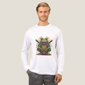 Samurai kikker krijger Tri-blend T-shirt met lange (Voorkant)