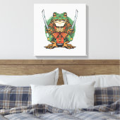 Samurai kikker krijger uitgerekt canvas print (Insitu (Slaapkamer))