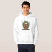 Samurai kikker krijger volwassenen pullover hoodie (Voorkant volledig)