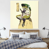 Samurai Kikker Poster Nep Canvas Print Acryl Prent (Insitu (Slaapkamer))