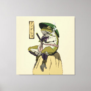Samurai Kikker Poster Nep Canvas Print Acryl Prent