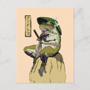 Samurai Kikker Poster Nep Canvas Print Acryl Prent Briefkaart