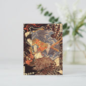 Samurai kill Tengu/bird Painting, c. jaren '1800 Briefkaart (Staand voorkant)