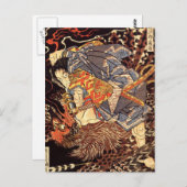 Samurai kill Tengu/bird Painting, c. jaren '1800 Briefkaart (Voorkant / Achterkant)