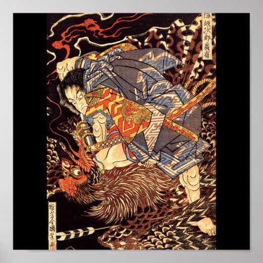 Samurai kill Tengu/bird Painting, c. jaren '1800 Poster (Voorkant)