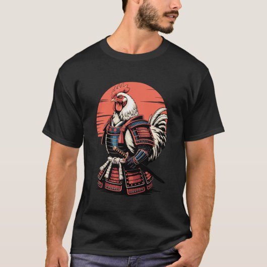 Samurai Kip Katana Zwaard Kippen T-shirt (Voorkant)