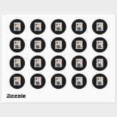 Samurai Kitten Japans Anime Kawaii Funny Cat Manne Ronde Sticker (Vel)