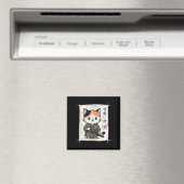 Samurai Kitten Japanse Anime Kawaii Grappige Kat M Magneet (Insitu (Vaatwasser))