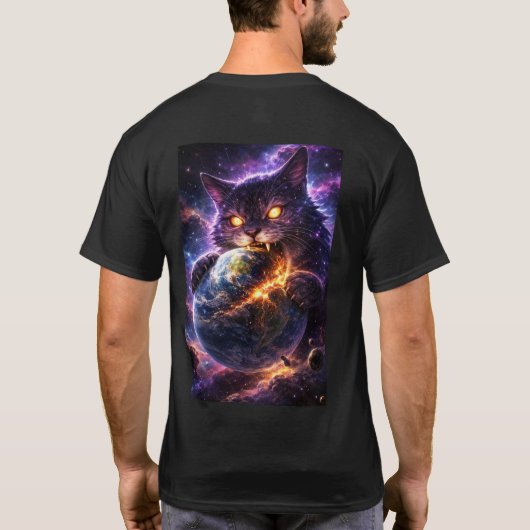 Samurai Kitten who is not Amused T-shirt (Achterkant)