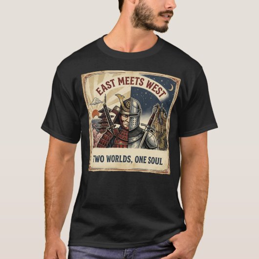 Samurai Knight Fusion Minimal Vintage T-shirt (Voorkant)