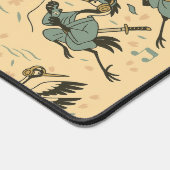 Samurai Kraanvogel met Koptelefoon Bureaumat (Hoek)