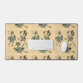 Samurai Kraanvogel met Koptelefoon Bureaumat (Keyboard & Muis)