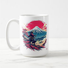 Samurai-krijger bij Mount Fuji Japanse Kunst