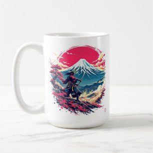 Samurai-krijger bij Mount Fuji Japanse Kunst Koffiemok