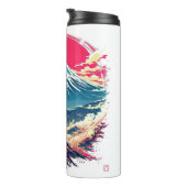 Samurai-krijger bij Mount Fuji Japanse Kunst Thermosbeker (Geroteerd rechts)