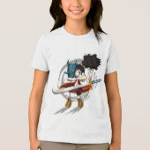 Samurai krijger Chibi duivel masker Tri-Blend Shirt (Voorkant)