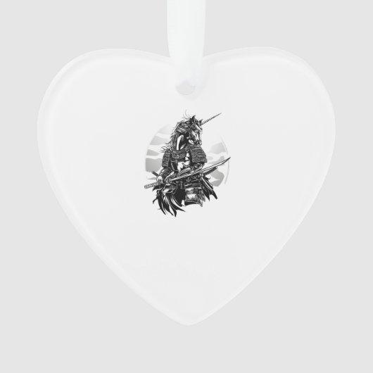 Samurai Krijger Eenhoorn (1) Ornament (voorkant)