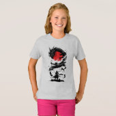 Samurai Krijger en Draak Strijd T-shirt (Voorkant volledig)