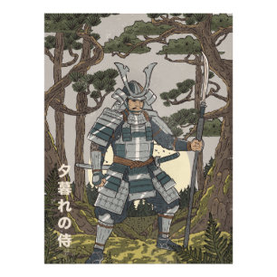 Samurai krijger foto afdruk