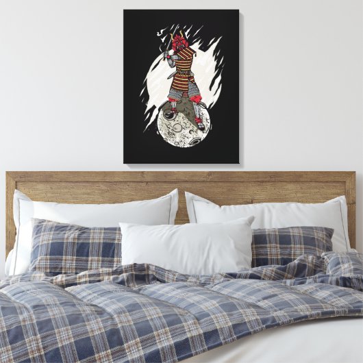 Samurai Krijger Gift Kinder Astronaut Japan Samura Canvas Afdruk (Insitu (Slaapkamer))