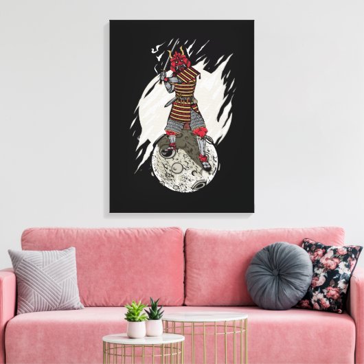 Samurai Krijger Gift Kinder Astronaut Japan Samura Canvas Afdruk (Insitu (Woonkamer))