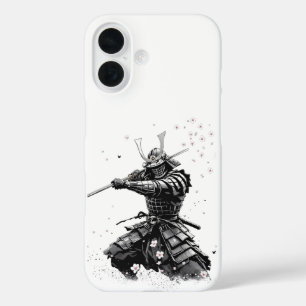 Samurai-krijger in actie Japanse kunst keramiek  iPhone 16 Hoesje