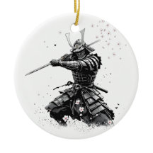 Samurai-krijger in actie Japanse kunst keramiek