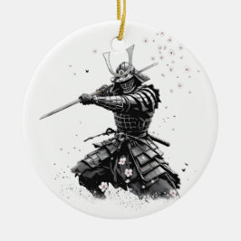 Samurai-krijger in actie Japanse kunst keramiek  Keramisch Ornament